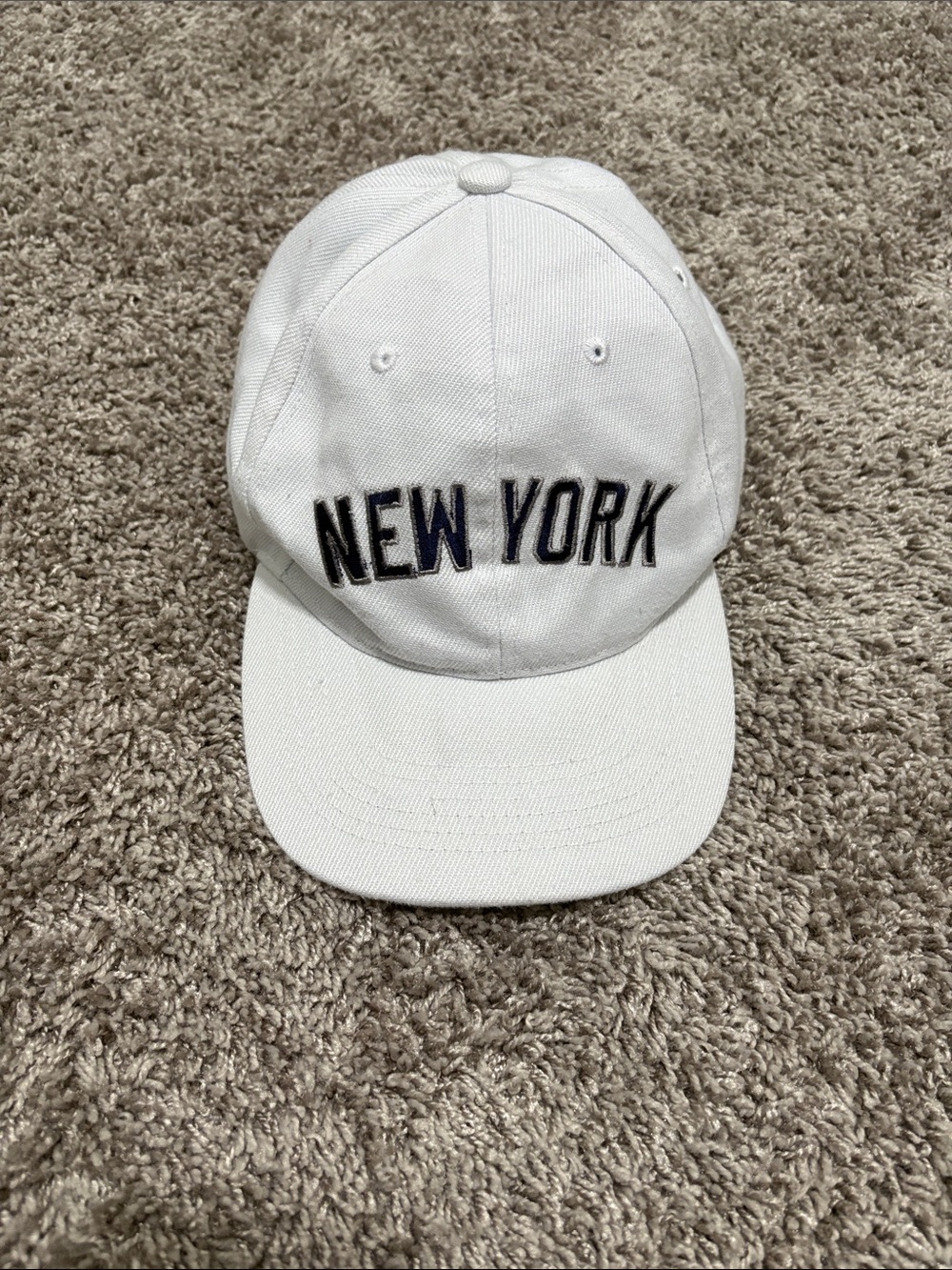 Kids White 'New York' Embroidered Baseball Cap